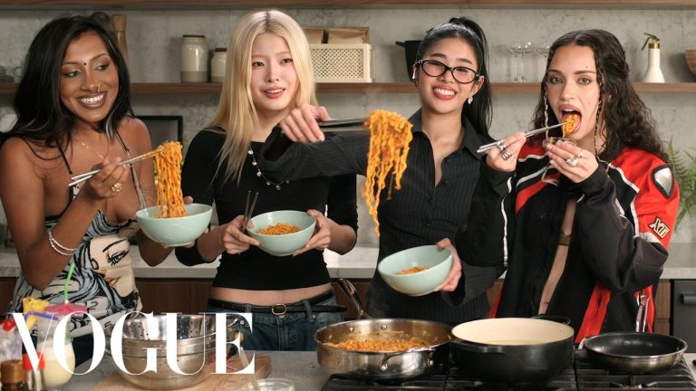 KATSEYE Cook Buldak Ramen Carbonara Together | Now Serving | Vogue