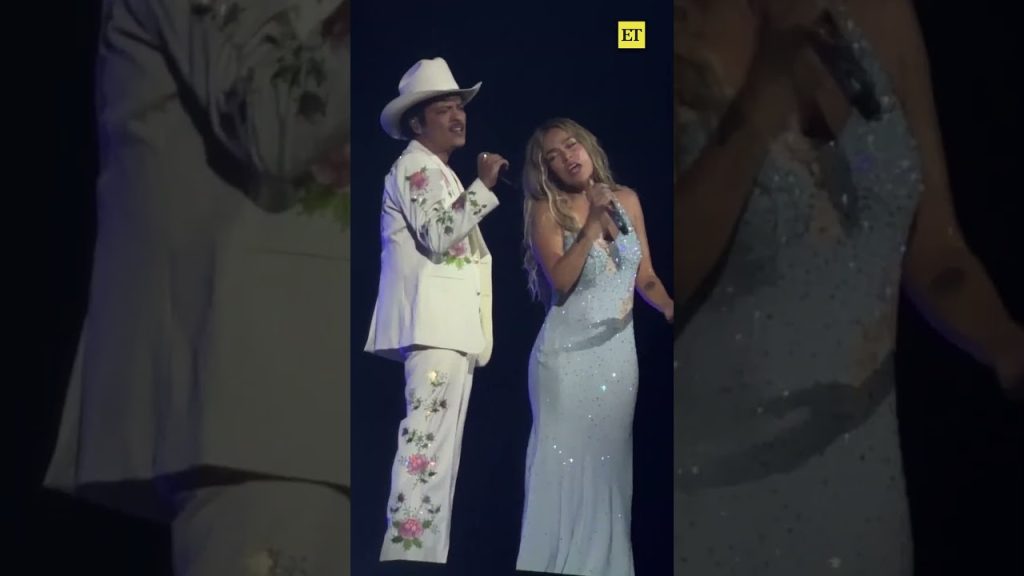 Karol G and Bruno Mars Film “Still” Music Video On Stage at LA Concert