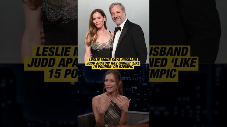 Leslie Mann jokes that her husband, Judd Apatow, likes to “override” his Ozempic dose #shorts