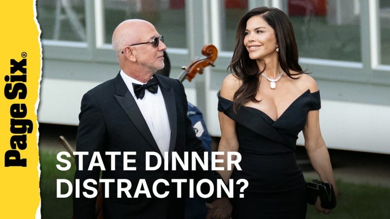 Lauren Sánchez Bezos ruffles feathers w/ ‘inappropriate’ plunging dress at White House state dinner