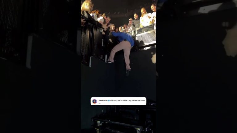 OOOOP Alex Warren just posted this video of a recent tumble he took during a concert 🫣 #shorts