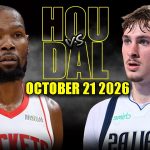 Houston Rockets vs Dallas Mavericks Full Game Highlights – October 21, 2026 | NBA Season