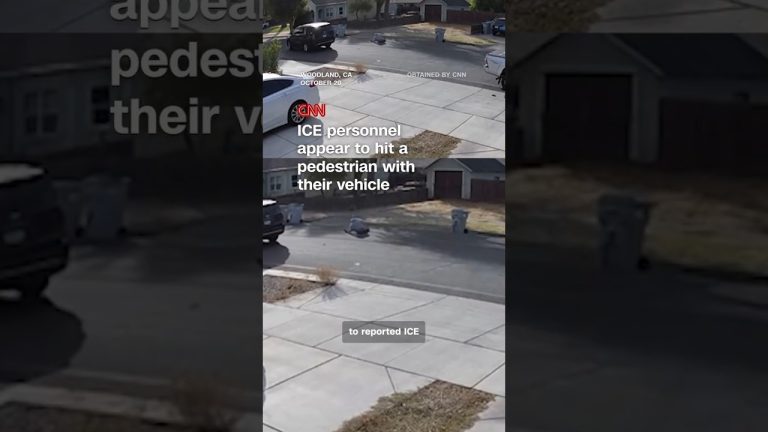 ICE personnel appear to hit a pedestrian with their vehicle