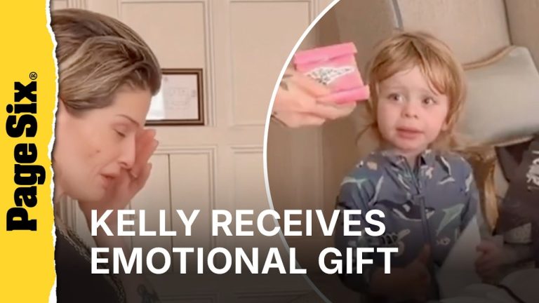 Kelly Osbourne intensely cries while opening her heartfelt birthday gift from son Sidney
