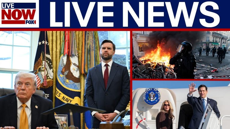 LIVE NEWS: Trump-Vance announcement, Rubio in India, Trump rallies in NC, France protests & more