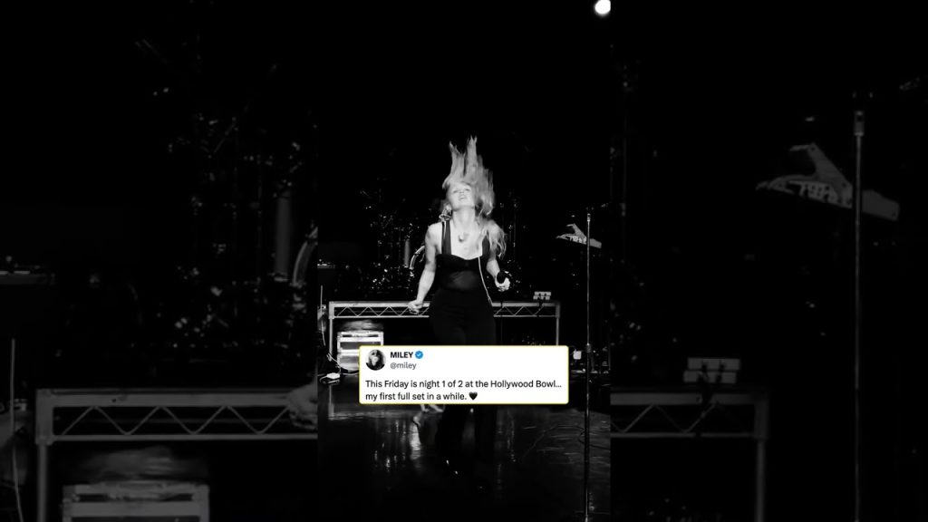 Miley Cyrus is counting down the days until her two-night concert at the Hollywood Bowl. 🖤 #shorts