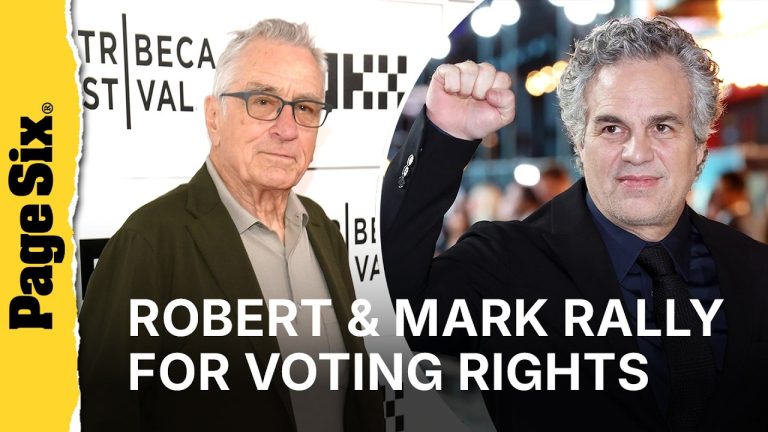 Robert De Niro and Mark Ruffalo rally to protect midterm elections